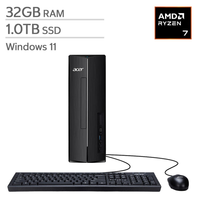Acer Aspire Slim Desktop, AMD Ryzen 7 7730U - 32GB RAM, 1TB SSD C3