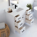 VanGo Willow Vanity in White with Quartz Countertop