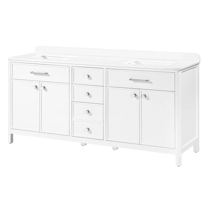 OVE Decors Margie Vanity in White Finish with Quartz Countertop