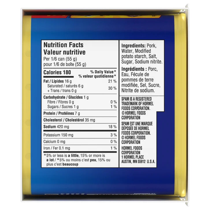SPAM Less Sodium Luncheon Meat, 4 × 340 g
