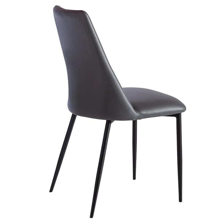 Peressini Flore Grey Dining Chair with Black Metal Frame, 2-pack, Made in Italy