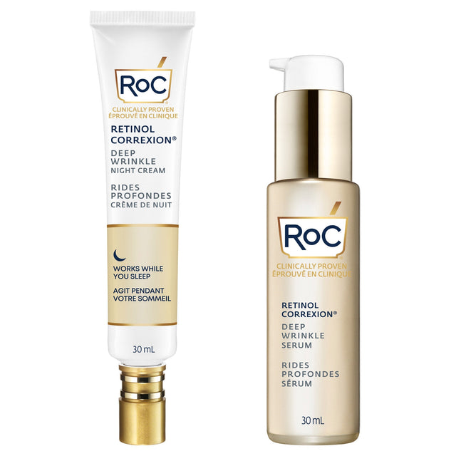 RoC Retinol Correxion Deep Wrinkle Night Cream and Serum Duo D1