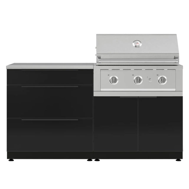 NewAge Products 4-piece Outdoor Kitchen Aluminum Set Black - Propane Gas J2