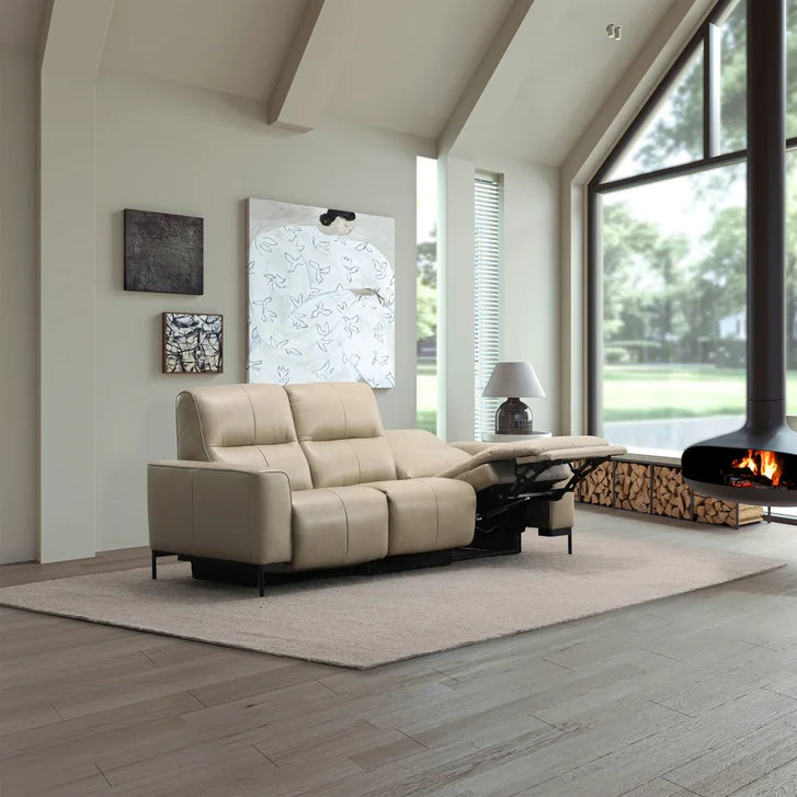 Simon Li - 3 Piece Top Grain Leather Power Reclining Sofa - Zero Gravity