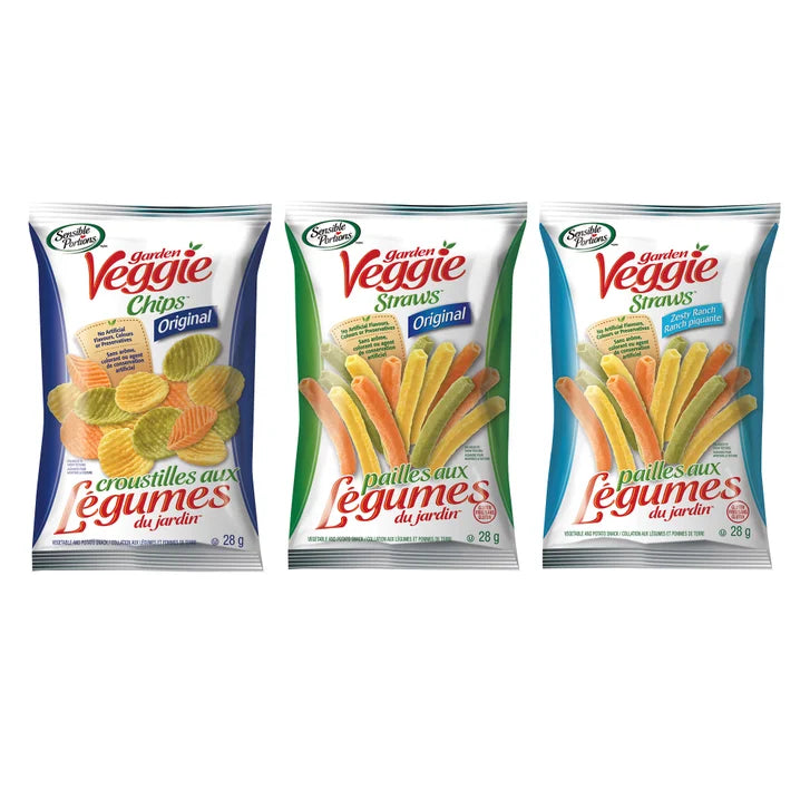 Sensible Portions Garden Veggie Snacks, Variety Pack, 24 × 28 g