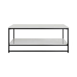 Appollo Brigitte 2-tiered Metal Coffee Table with Marble Top