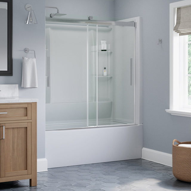 Delta EverEdge 59 in. × 60 in. Frameless Sliding Bathtub Door in Chrome L8