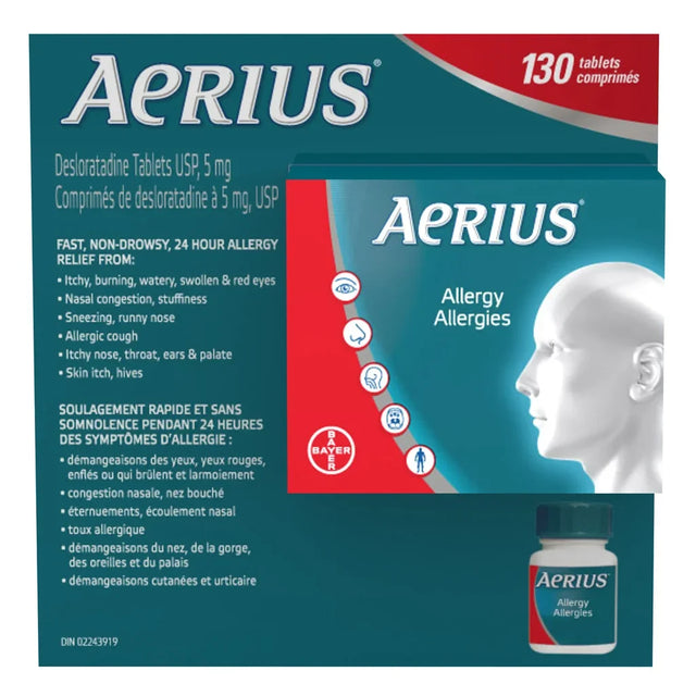 Aerius Allergy Relief, 130 Tablets K4
