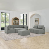 Thomasville Fallon 6-piece Modular Fabric Sectional with Ottoman