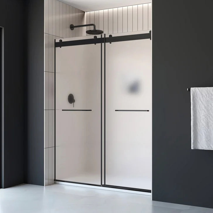 Appollo Geneva 60 in. Alcove Shower Kit in Matte Black