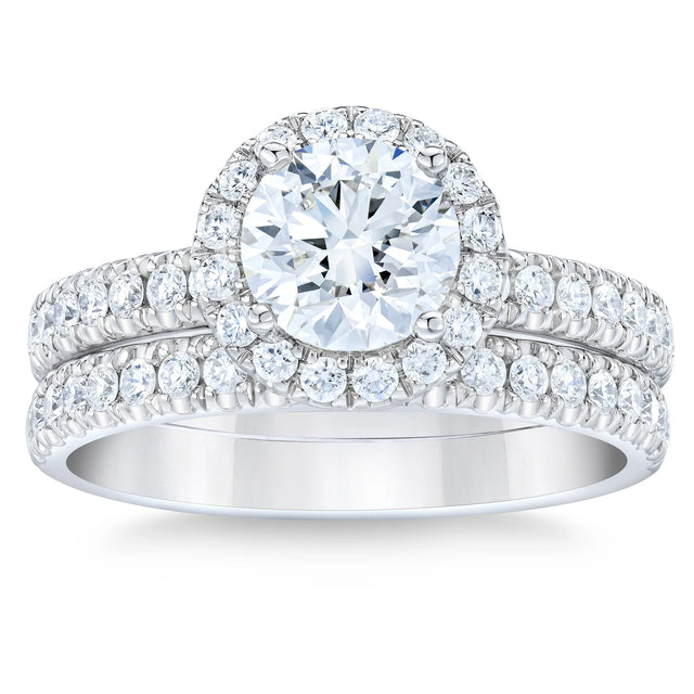 2.33 ctw Round Brilliant Cut, Clarity VS1, Colour H, Diamond Wedding Set J2