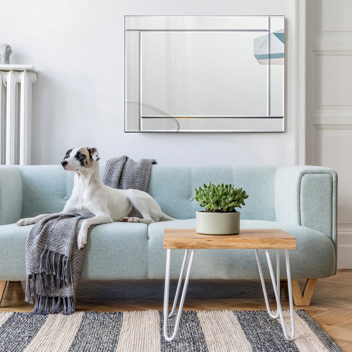 Mode Rectangular Mirror with Beveled Mirror Frame
