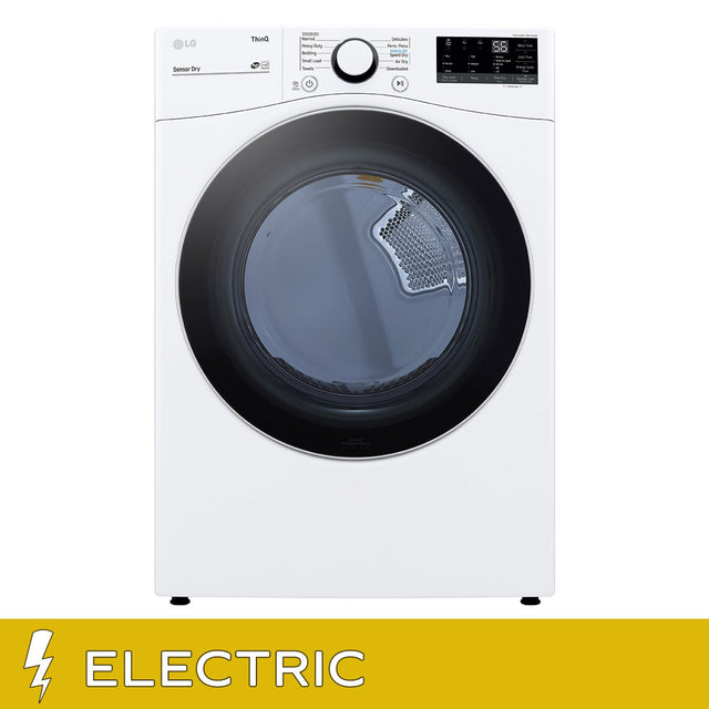 LG 7.4 cu. ft. White Electric Dryer with Built-In AI with ThinQ Technology and Wi-Fi Enabled R2