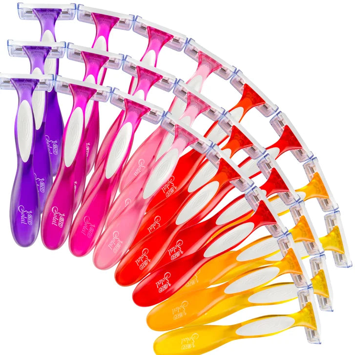 BIC Soleil Colour Collection Women's Disposable Razor, Assorted Colours, 3-pack