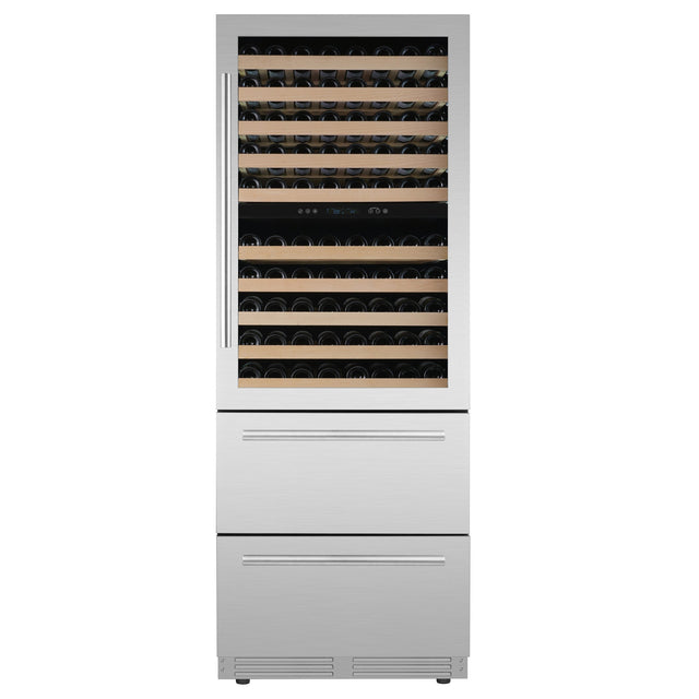 Forno Celano 30 in. 21.3 cu. ft. 150 Bottle Dual Zone Wine Cellar With Two Drawer Beverage Centre D3