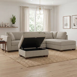Thomasville Walsen 3-piece Fabric Sectional with Storage Ottoman