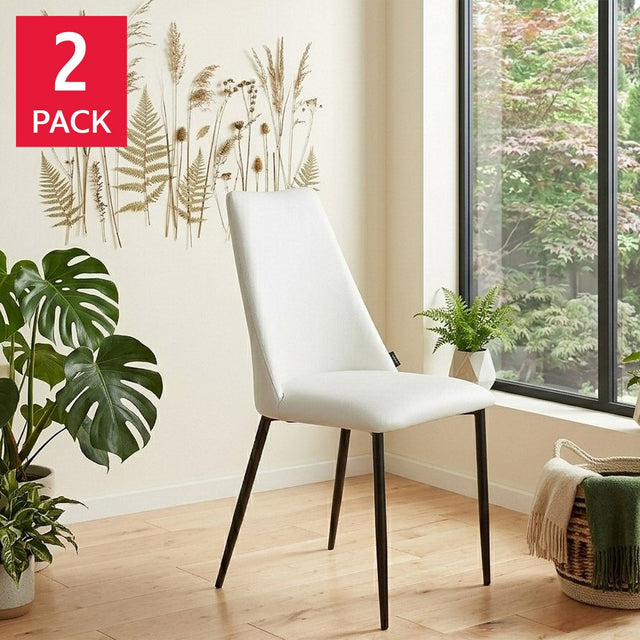 Peressini Flore Beige Dining Chair with Brown Metal Frame, 2-pack, Made in Italy E9