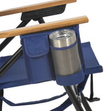 NHL 4-Position Folding Chair With Wood Arms