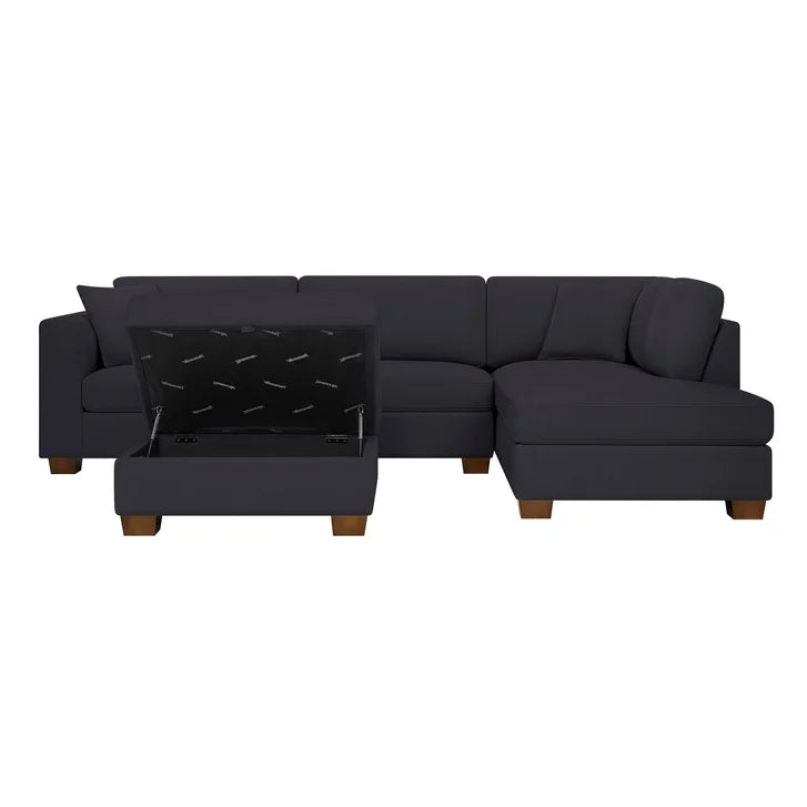 Thomasville Walsen 3-piece Fabric Sectional with Storage Ottoman