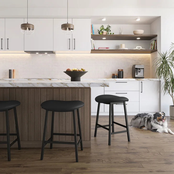Amisco Winston Counter Stool Black Metal
