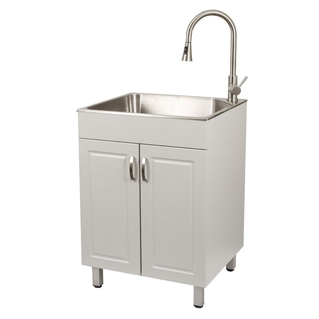 Transform 24.1 in. All-in-one RTA Laundry Cabinet with Stainless Steel Sink and Faucet K2