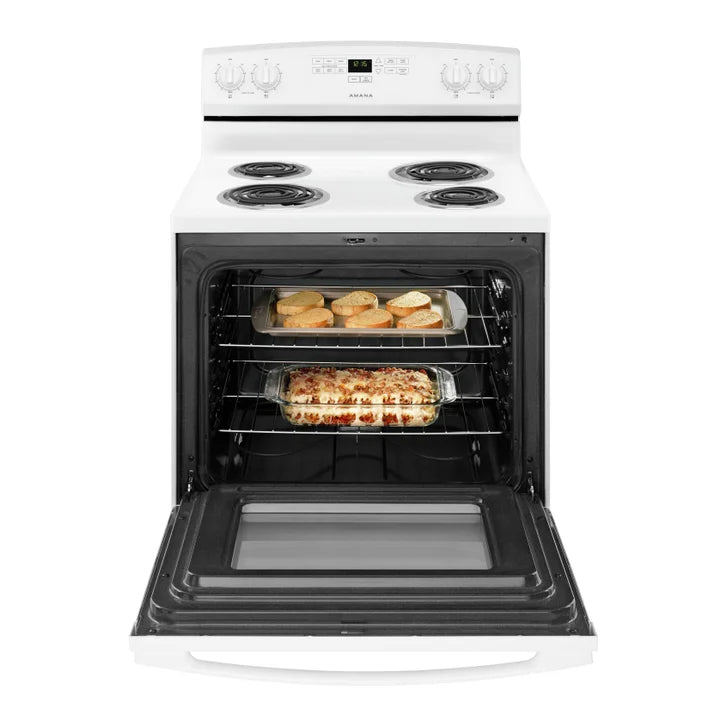 Amana 30 in. 4.8 cu ft. Electric 4 Element Range with Bake Assist