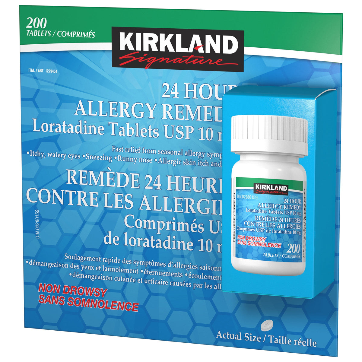 Kirkland Signature 24 Hour Allergy Remedy Loratadine 10 mg, 200 tablets
