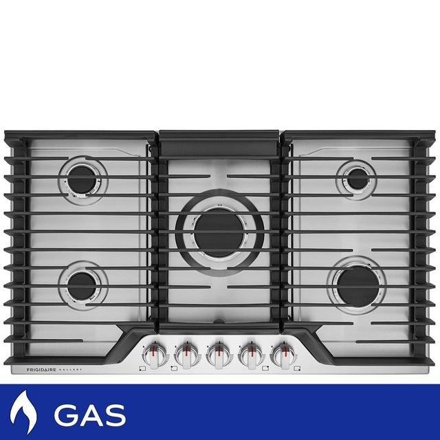 Frigidaire Gallery 36 in Stainless Steel Gas 5-Burner Cooktop with Quick Boil Burner M9