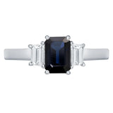 Emerald Cut Sapphire and Diamond Ring (0.43 ctw)