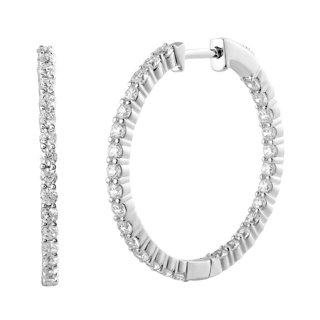 Round Brilliant Diamond Hoop Earrings (2.00 ctw) M4
