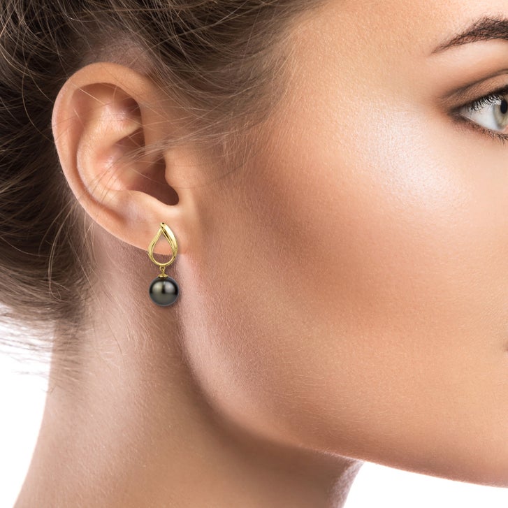 9 – 9.5 mm Cultured Tahitian Pearl Earrings