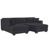 Thomasville Miles 3-piece Left-hand Facing Fabric Sectional with Storage Ottoman