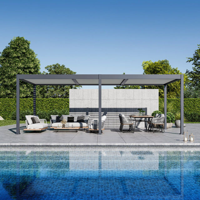 Paragon Lugano 12 ft. x 24 ft. Adjustable Louvered Aluminum Pergola W6