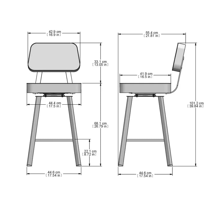 Amisco Clarkson Modern Grey and Beige Swivel Bar or Counter Stool