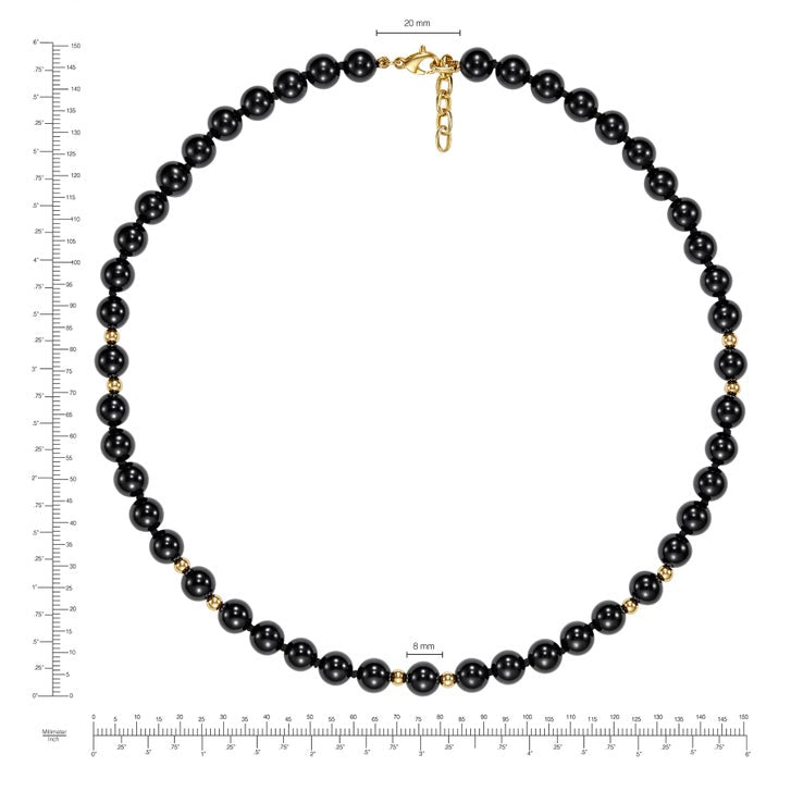Beaded Onyx Necklace and Earrings Set
