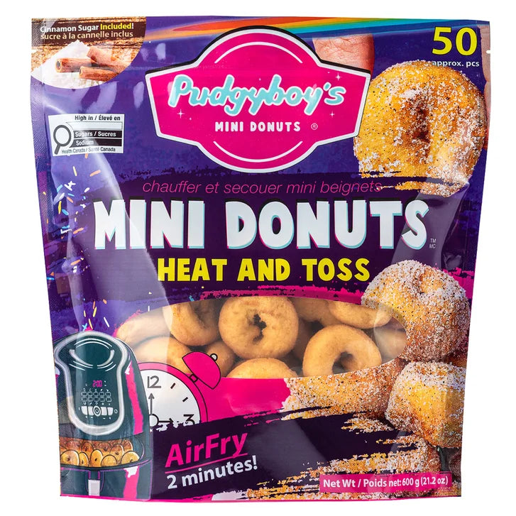 Pudgyboy's Heat & Toss Cinnamon Sugar Mini Donuts, 4-pack