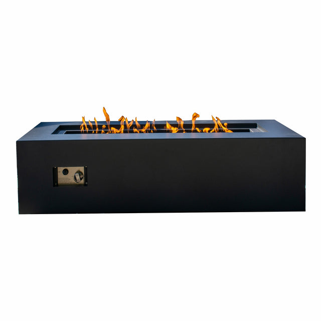 Paramount Concrete Look Aluminum Fire Table, Low Rectangular Z2