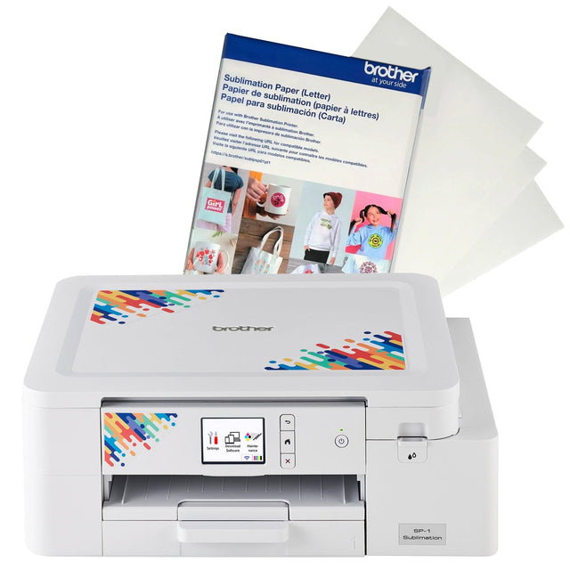 Brother SP1 Sublimation Printer Bundle with Genuine Sublimation Paper 100-pack A2