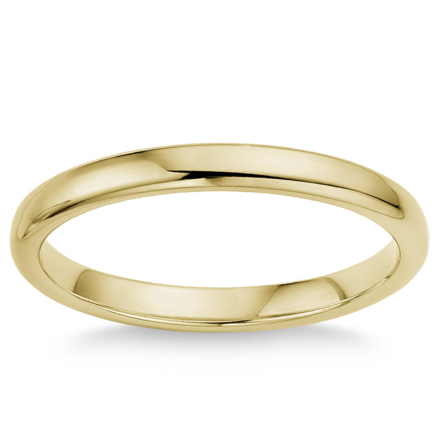 2.5 mm Plain Domed Ladies Wedding Band N0