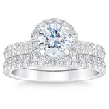 1.90 ctw Round Brilliant Cut, Clarity VS1, Colour E, Diamond Wedding Set