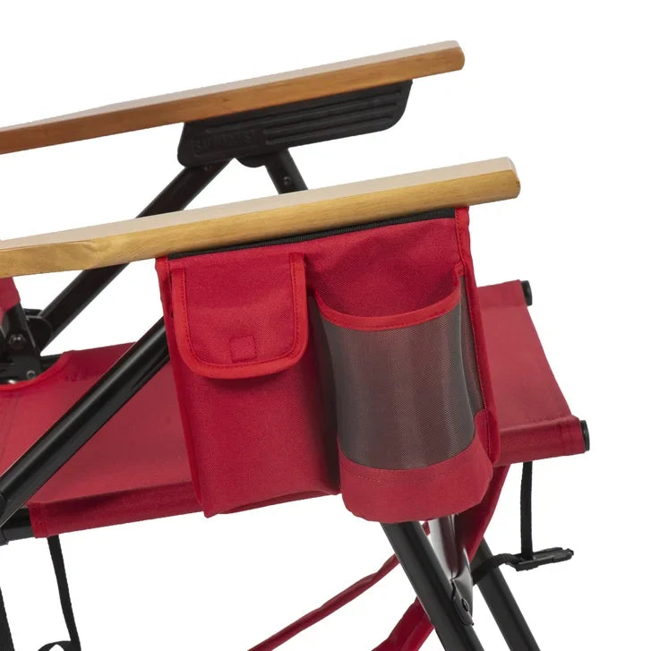 NHL 4-Position Folding Chair With Wood Arms