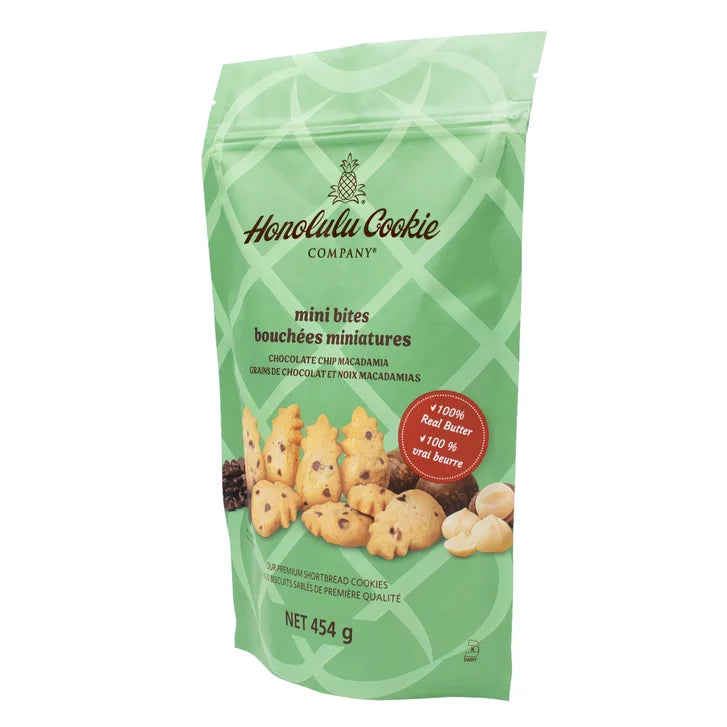Honolulu Cookie Company Mini Bites Chocolate Chip Macadamia Shortbread Cookies, 454 g
